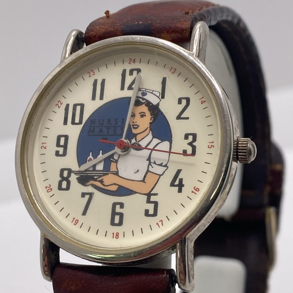 Vintage Nurse Mates Womens Watch Works New Battery